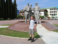 Рядом с памятником героям ВОВ